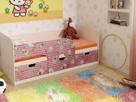 Кровать детская с ящиками 1,86 Минима Hello Kitty в Чернышевском - chernyshevskij.mebel-nsk.ru | фото