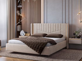 Кровать двуспальная 1,6м Диор (кашемир суфле (велюр)) в Чернышевском - chernyshevskij.mebel-nsk.ru | фото