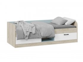 Кровать комбинированная «Оливер» Тип 1 401.003.000 (дуб крафт серый/белый/серо-голубой) в Чернышевском - chernyshevskij.mebel-nsk.ru | фото