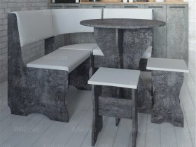 Кухонный уголок Лотос  (цемент темный к/з White) в Чернышевском - chernyshevskij.mebel-nsk.ru | фото