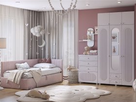 Модульная детская Милана (белое дерево/сакура) в Чернышевском - chernyshevskij.mebel-nsk.ru | фото