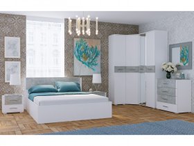 Модульная спальня Бьянка (белый/бетон) в Чернышевском - chernyshevskij.mebel-nsk.ru | фото