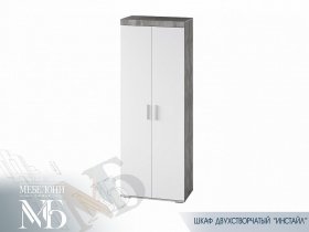 Шкаф двухстворчатый Инстайл ШК-29 (бетон/белый) в Чернышевском - chernyshevskij.mebel-nsk.ru | фото