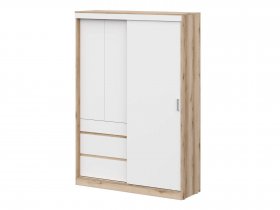 Шкаф-купе (1,5м) Брауни (дуб делано/белый) в Чернышевском - chernyshevskij.mebel-nsk.ru | фото