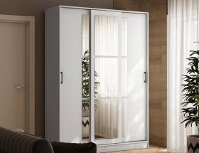 Шкаф-купе 1,6м «Стиль-2» (белый) в Чернышевском - chernyshevskij.mebel-nsk.ru | фото