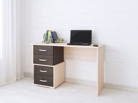 Стол письменный Сити-2 (венге/дуб молочный) в Чернышевском - chernyshevskij.mebel-nsk.ru | фото