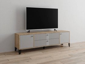 Тумба под ТВ Парус-10 (дуб крафт серый/серый) в Чернышевском - chernyshevskij.mebel-nsk.ru | фото