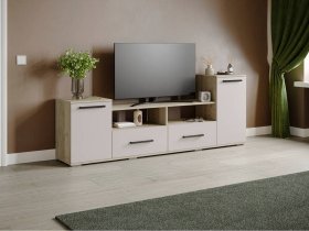 Тумба под ТВ Парус-2 (дуб крафт серый/кашемир) в Чернышевском - chernyshevskij.mebel-nsk.ru | фото
